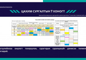 Ирэх долоо хоногт эхлэх 10-12-р ангийн ЦАХИМ хичээлийн хуваарь