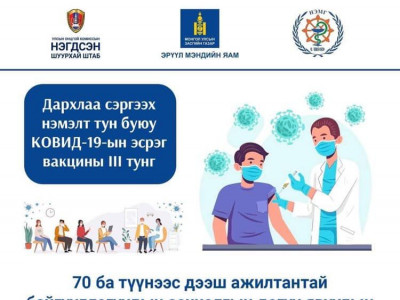 70 ба түүнээс дээш ажилтантай байгууллагууд явуулын багаар III тунг хийлгэх боломжтой 