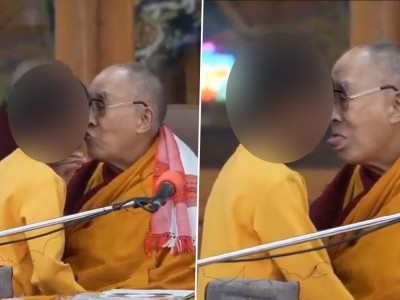 Хүүхдийн уруул дээр үнссэнийхээ төлөө Далай лам уучлалт гуйжээ