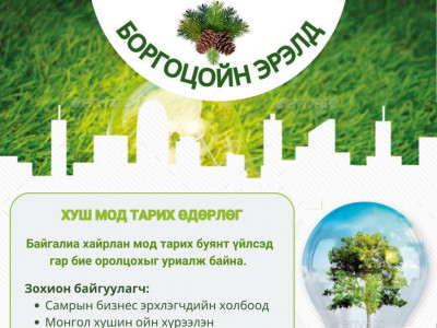 Боргоцойн эрэлд: ХУШ мод тарих өдөрлөг энэ сарын 05-нд болно