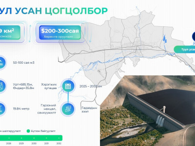 Туул усан цогцолбор 50-100 сая метр.куб ус хуримтлуулах хүчин чадалтай байна