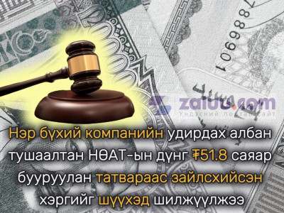 Нэр бүхий компанийн удирдах албан тушаалтан НӨАТ-ын дүнг ₮51.8 саяар бууруулан татвараас зайлсхийсэн хэргийг шүүхэд шилжүүлжээ