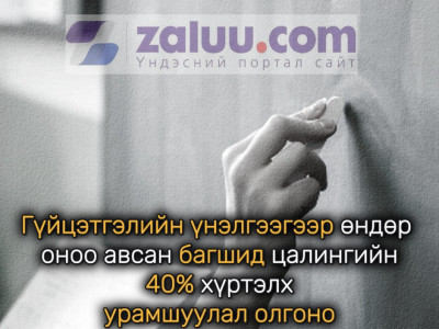  Гүйцэтгэлийн үнэлгээгээр өндөр оноо авсан багшид цалингийн 40% хүртэлх урамшуулал олгоно